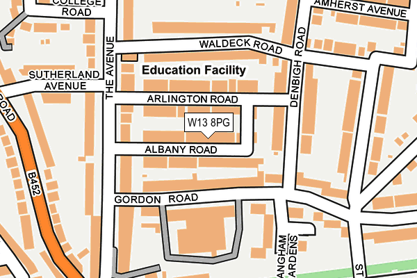 W13 8PG map - OS OpenMap – Local (Ordnance Survey)