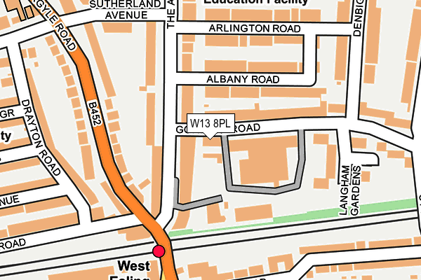 W13 8PL map - OS OpenMap – Local (Ordnance Survey)