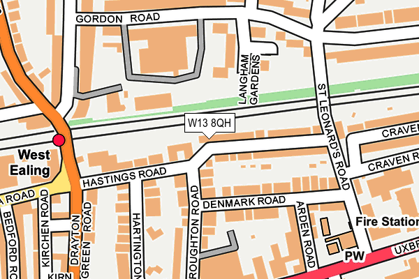 W13 8QH map - OS OpenMap – Local (Ordnance Survey)