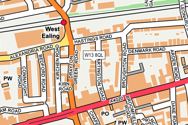 W13 8QL map - OS OpenMap – Local (Ordnance Survey)