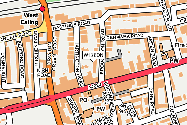 W13 8QN map - OS OpenMap – Local (Ordnance Survey)