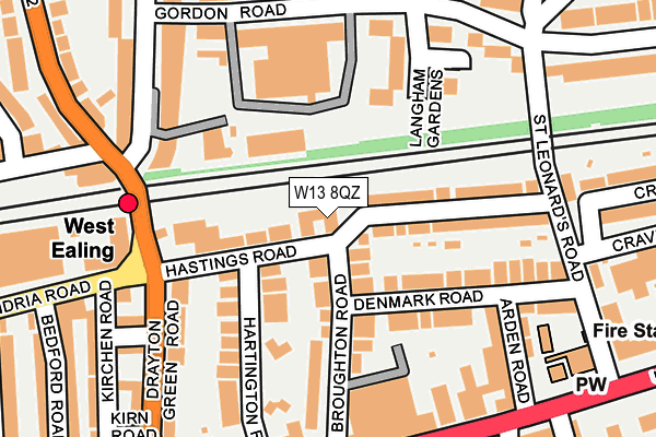 W13 8QZ map - OS OpenMap – Local (Ordnance Survey)