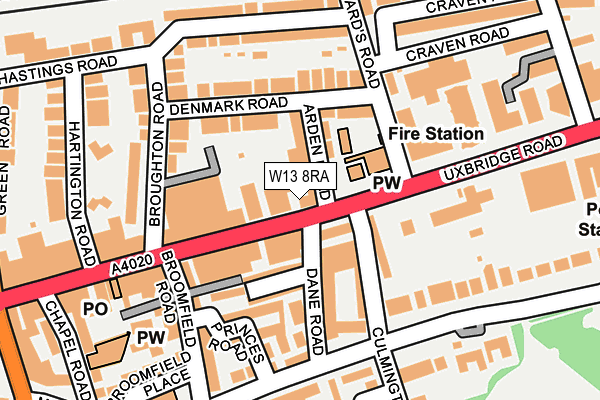 W13 8RA map - OS OpenMap – Local (Ordnance Survey)