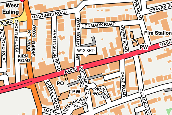 W13 8RD map - OS OpenMap – Local (Ordnance Survey)