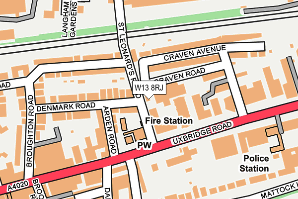 W13 8RJ map - OS OpenMap – Local (Ordnance Survey)