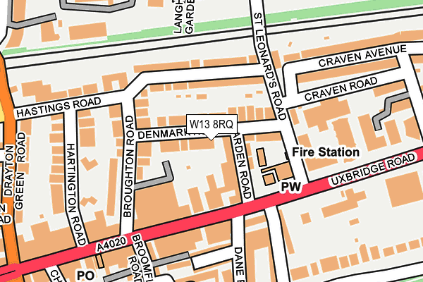 W13 8RQ map - OS OpenMap – Local (Ordnance Survey)