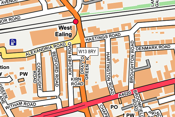 W13 8RY map - OS OpenMap – Local (Ordnance Survey)