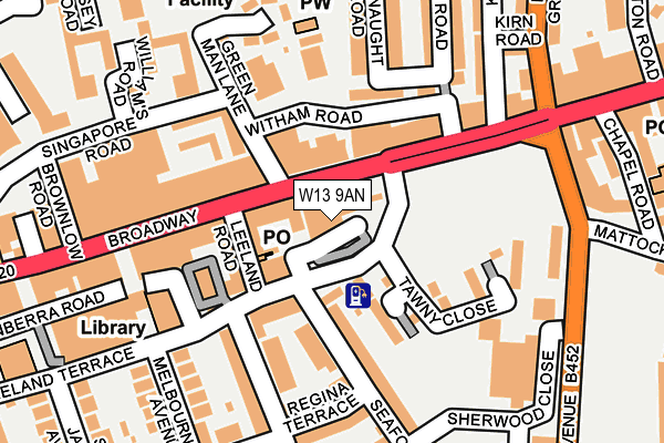 W13 9AN map - OS OpenMap – Local (Ordnance Survey)