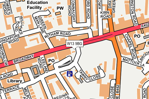 W13 9BG map - OS OpenMap – Local (Ordnance Survey)