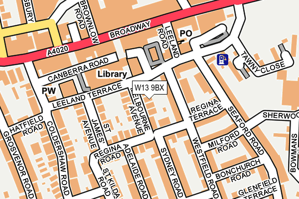 W13 9BX map - OS OpenMap – Local (Ordnance Survey)