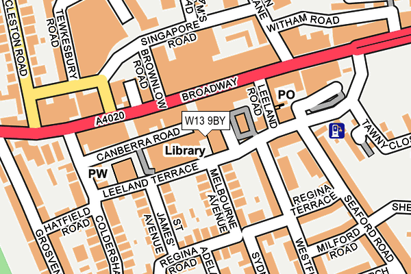 W13 9BY map - OS OpenMap – Local (Ordnance Survey)