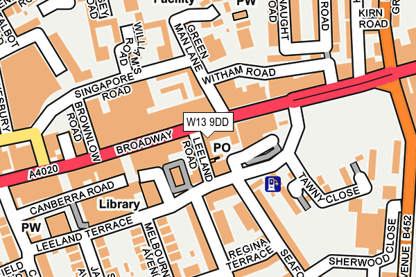 W13 9DD map - OS OpenMap – Local (Ordnance Survey)