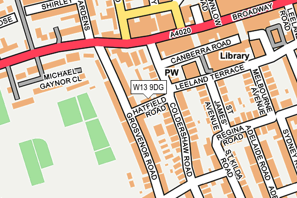W13 9DG map - OS OpenMap – Local (Ordnance Survey)
