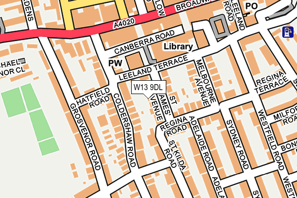 W13 9DL map - OS OpenMap – Local (Ordnance Survey)