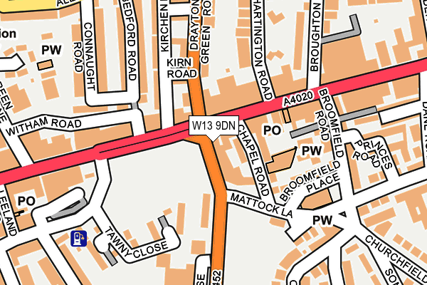 W13 9DN map - OS OpenMap – Local (Ordnance Survey)