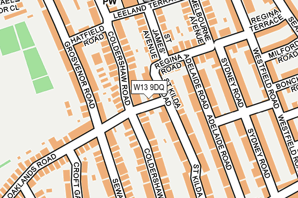 W13 9DQ map - OS OpenMap – Local (Ordnance Survey)