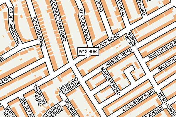 W13 9DR map - OS OpenMap – Local (Ordnance Survey)