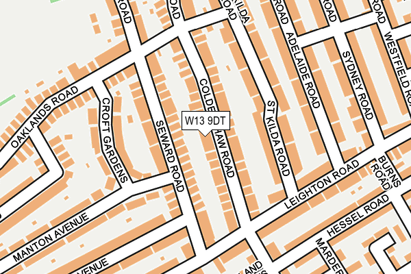 W13 9DT map - OS OpenMap – Local (Ordnance Survey)