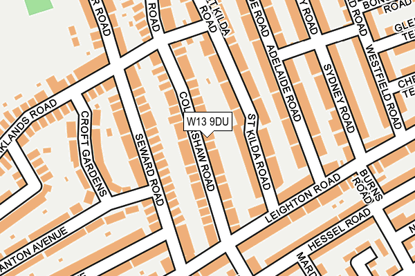 W13 9DU map - OS OpenMap – Local (Ordnance Survey)
