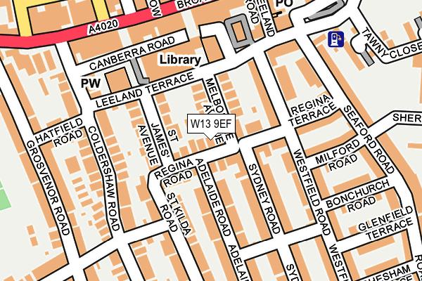 W13 9EF map - OS OpenMap – Local (Ordnance Survey)