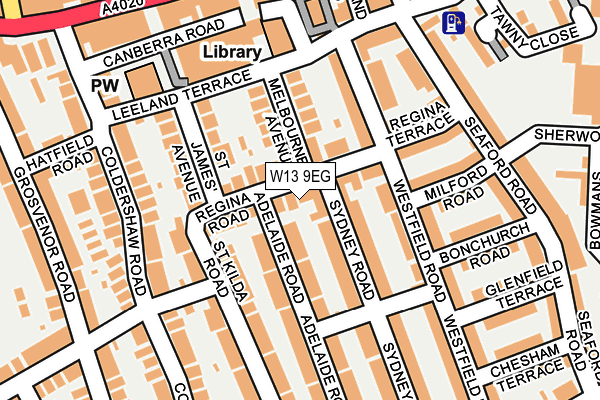 W13 9EG map - OS OpenMap – Local (Ordnance Survey)