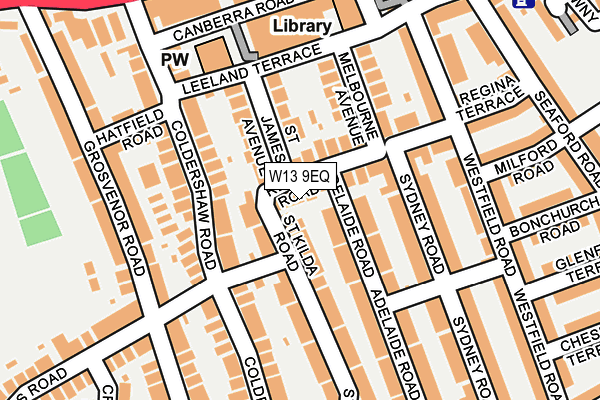W13 9EQ map - OS OpenMap – Local (Ordnance Survey)