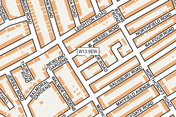 W13 9EW map - OS OpenMap – Local (Ordnance Survey)