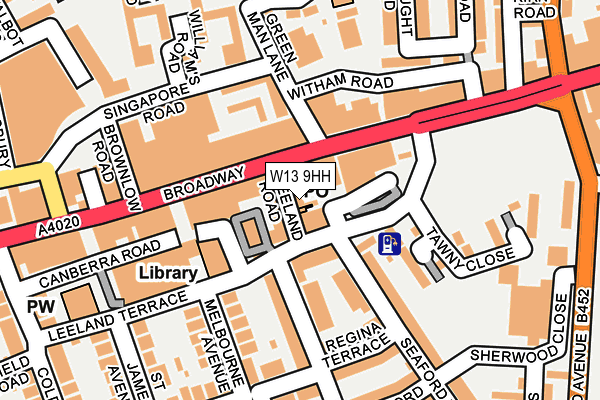 W13 9HH map - OS OpenMap – Local (Ordnance Survey)