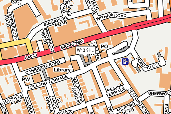 W13 9HL map - OS OpenMap – Local (Ordnance Survey)