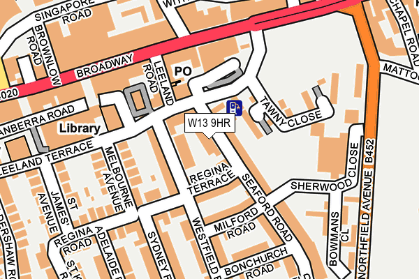 W13 9HR map - OS OpenMap – Local (Ordnance Survey)