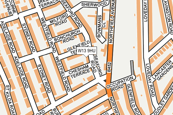 W13 9HU map - OS OpenMap – Local (Ordnance Survey)