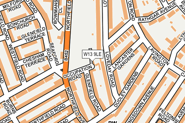 W13 9LE map - OS OpenMap – Local (Ordnance Survey)