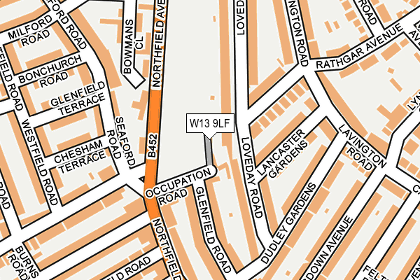 W13 9LF map - OS OpenMap – Local (Ordnance Survey)