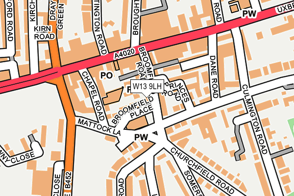 W13 9LH map - OS OpenMap – Local (Ordnance Survey)