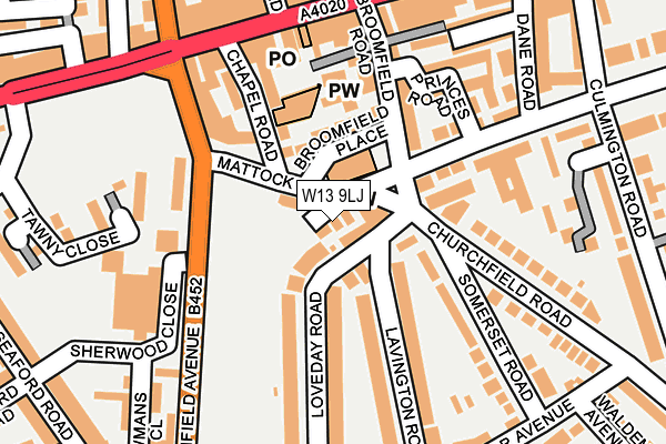 W13 9LJ map - OS OpenMap – Local (Ordnance Survey)