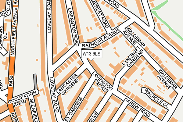W13 9LS map - OS OpenMap – Local (Ordnance Survey)