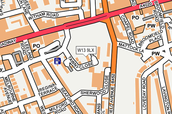 W13 9LX map - OS OpenMap – Local (Ordnance Survey)