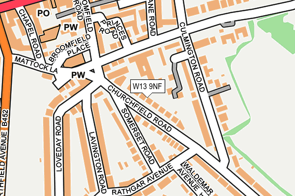 W13 9NF map - OS OpenMap – Local (Ordnance Survey)