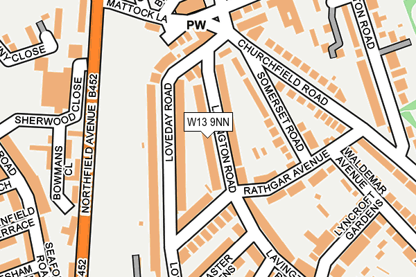 W13 9NN map - OS OpenMap – Local (Ordnance Survey)