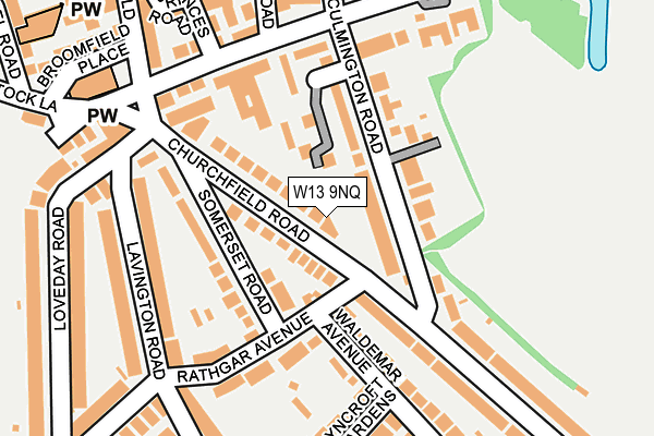 W13 9NQ map - OS OpenMap – Local (Ordnance Survey)