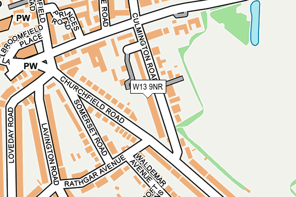 W13 9NR map - OS OpenMap – Local (Ordnance Survey)