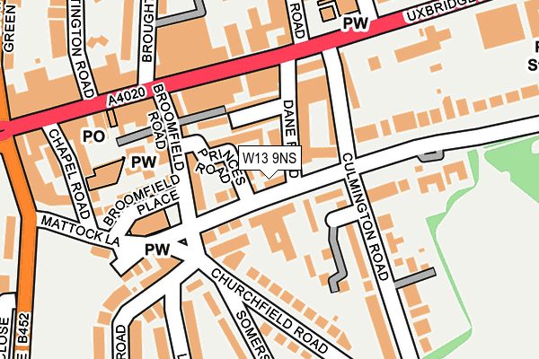 W13 9NS map - OS OpenMap – Local (Ordnance Survey)