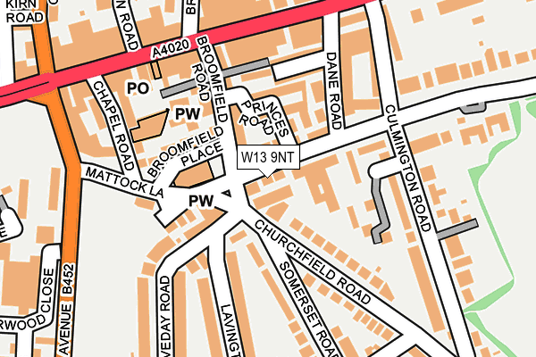 W13 9NT map - OS OpenMap – Local (Ordnance Survey)