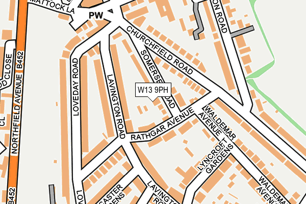 W13 9PH map - OS OpenMap – Local (Ordnance Survey)
