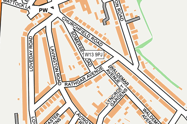 W13 9PJ map - OS OpenMap – Local (Ordnance Survey)