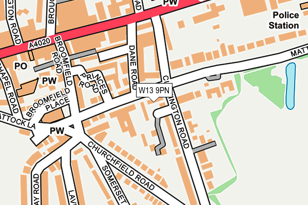 W13 9PN map - OS OpenMap – Local (Ordnance Survey)