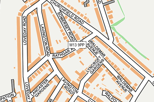 W13 9PP map - OS OpenMap – Local (Ordnance Survey)