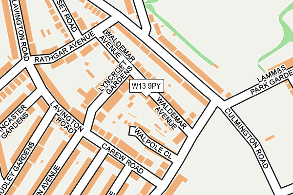 W13 9PY map - OS OpenMap – Local (Ordnance Survey)