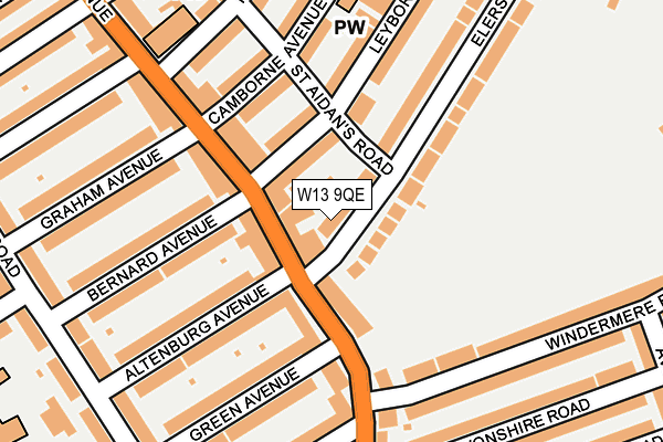 W13 9QE map - OS OpenMap – Local (Ordnance Survey)