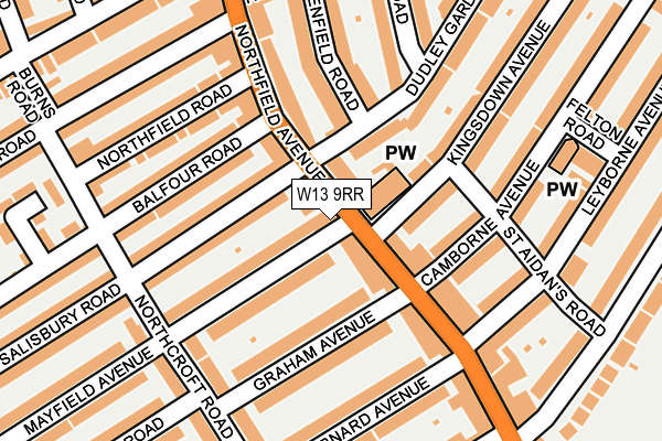 W13 9RR map - OS OpenMap – Local (Ordnance Survey)